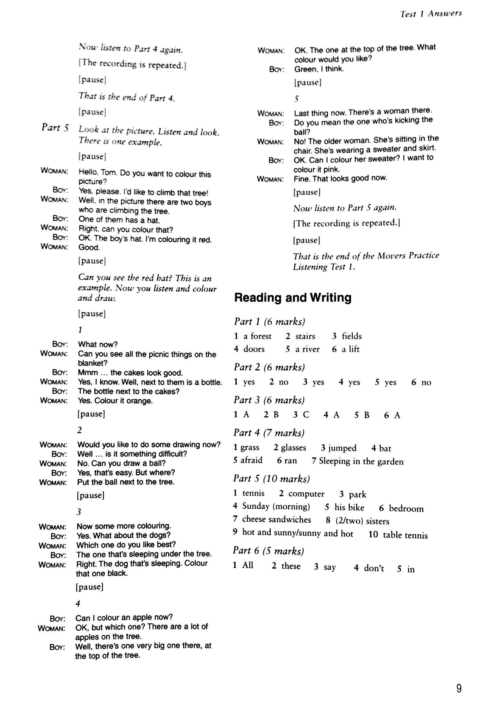 Sách ngoại văn: Cambridge Young Learners English Tests Second edition Movers 4 Answer Booklet