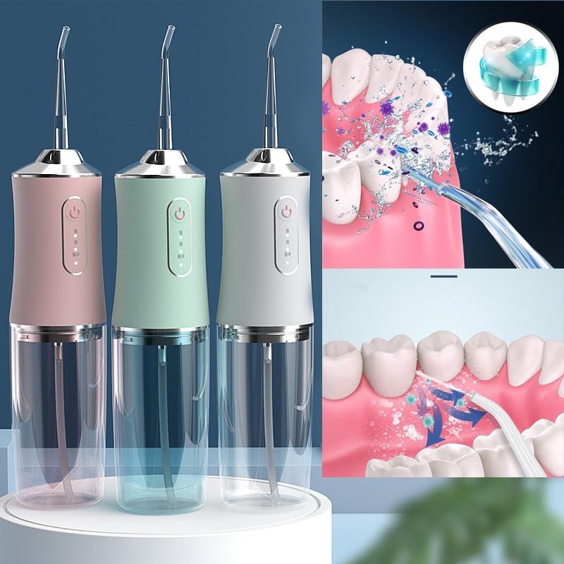 Tăm nước Oral Irrigator làm sạch răng miệng, tiêu chuẩn châu Âu kèm 3 đầu phun, bảo hành 12 tháng