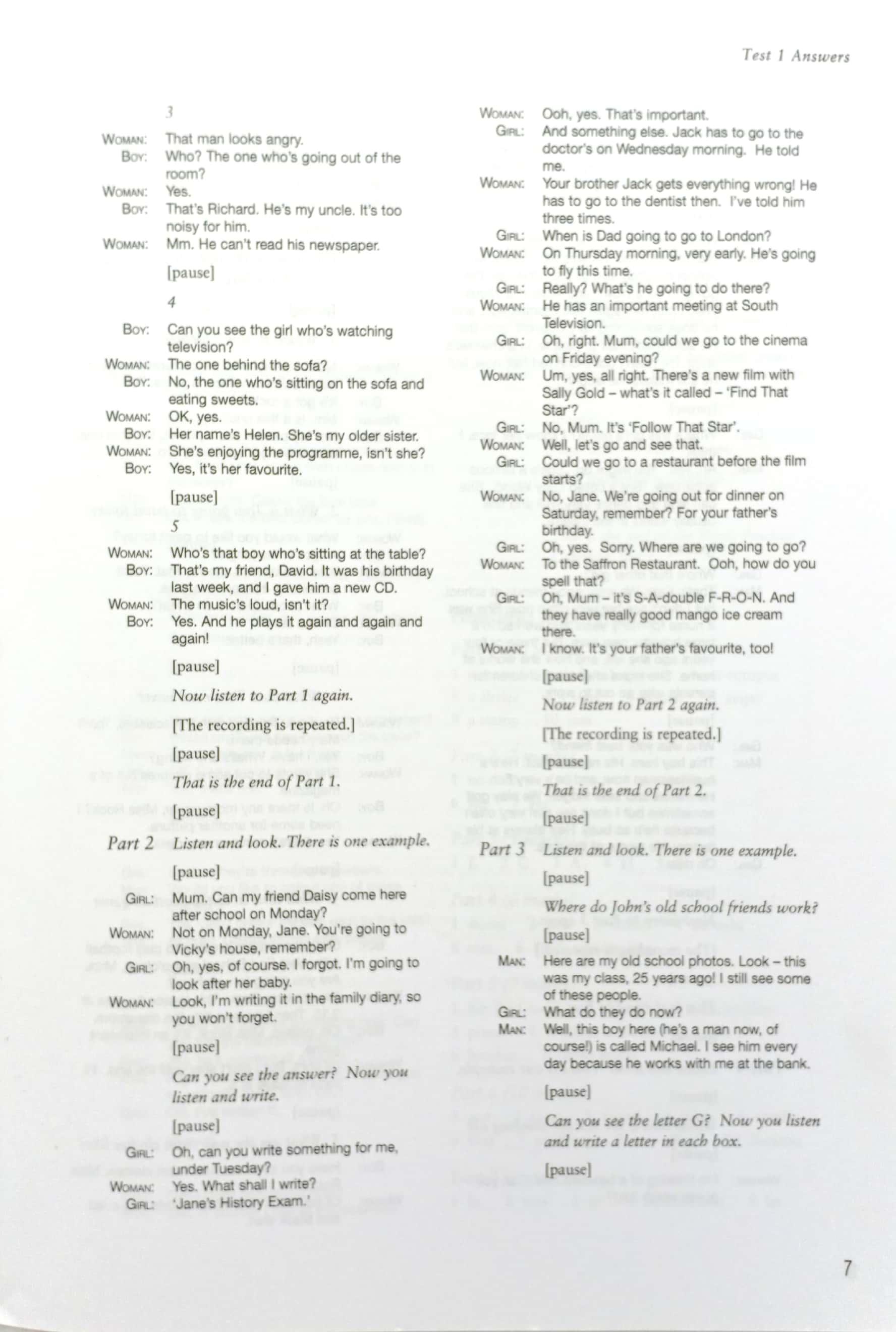 Cambridge Young Learners English Tests 7 Flyers Answer Booklet