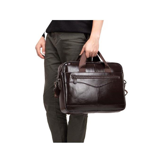 Túi laptop công sở Da Bò Thật Cặp laptop 15,6 inch đi làm Túi quai xách laptop Tuxa