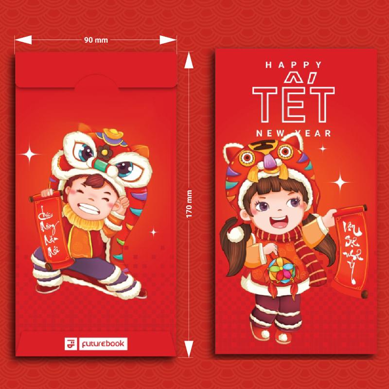 Bộ 5 Bao Lì Xì Tết Giáp Thìn - Futurebook L380 - Vạn Sự Như Ý