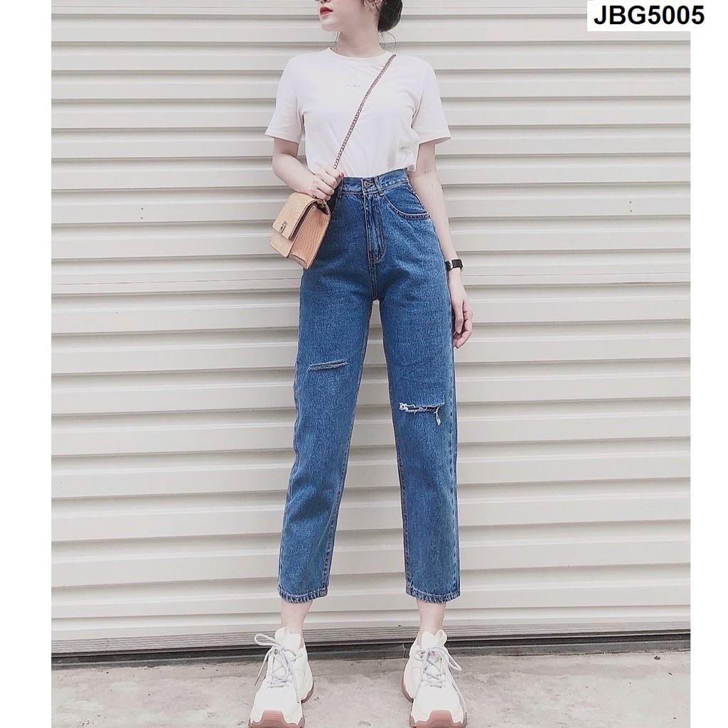 Quần jean baggy rách gối JBG5004