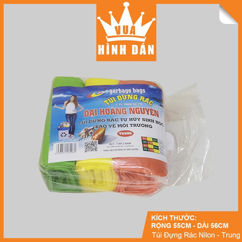 TÚI ĐỰNG RÁC NILON, BAO RÁC TỰ PHÂN HỦY – 2 hoặc 3 CUỘN (1KG) – ĐẠI HOÀNG NGUYÊN – Đủ size - Màu ngẫu nhiên