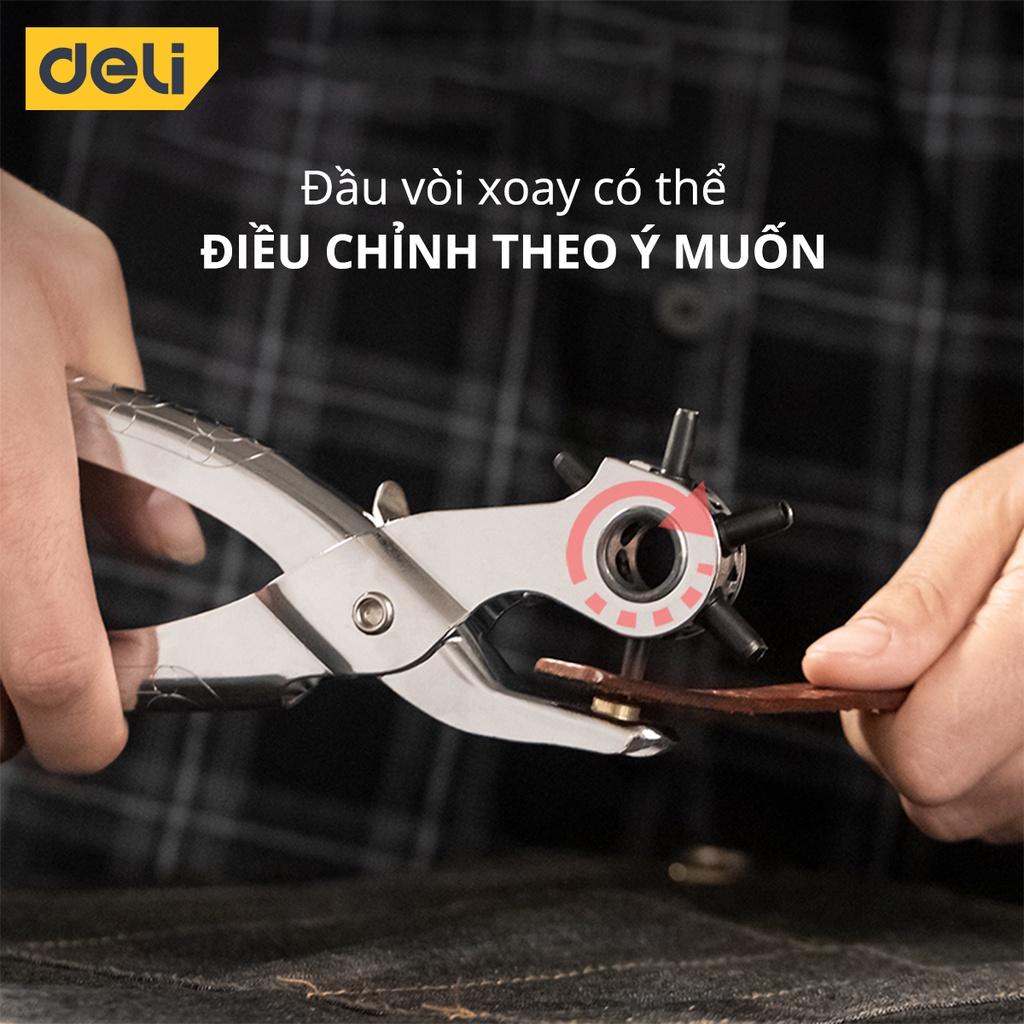 Kìm Bấm Lỗ 9 Inch Deli Tools Màu Đen Cao Cấp - Kích Thước Lỗ Bấm Đa Dạng Phù Hợp Với Nhiều Nhu Cầu Khác Nhau - DL1919