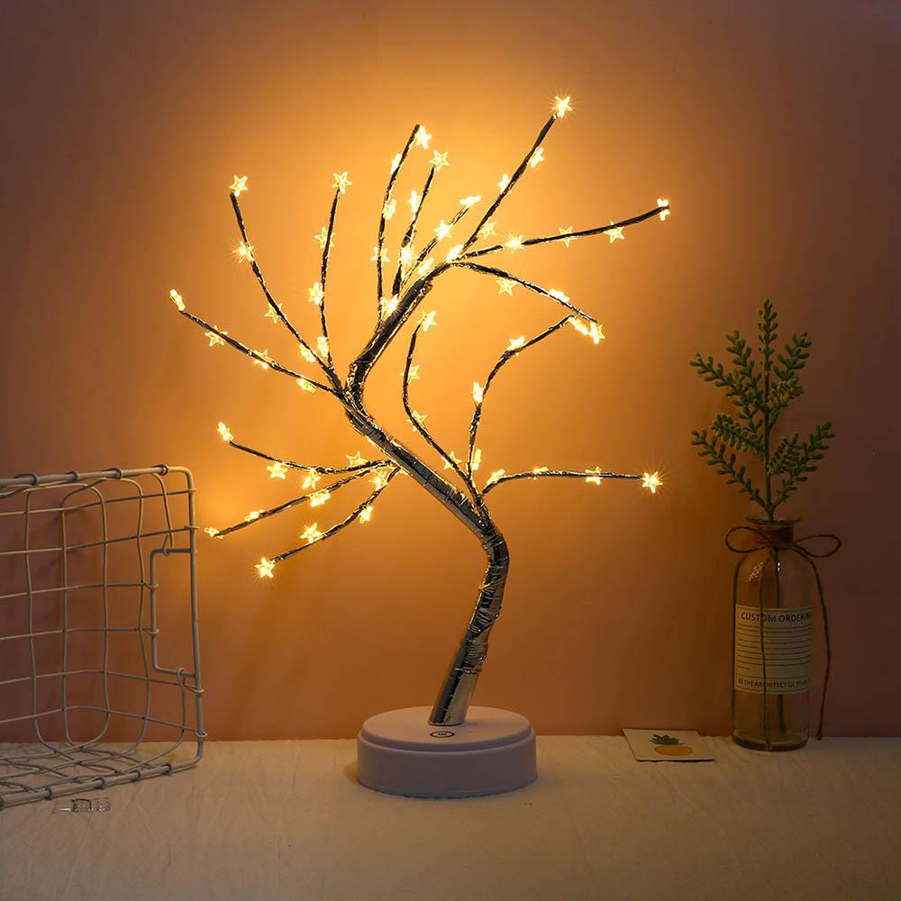 Đèn Ngủ Led Bz1273 Hình Cây Thông Bằng Đồng Có Thể Gập Lại Tiện Dụng