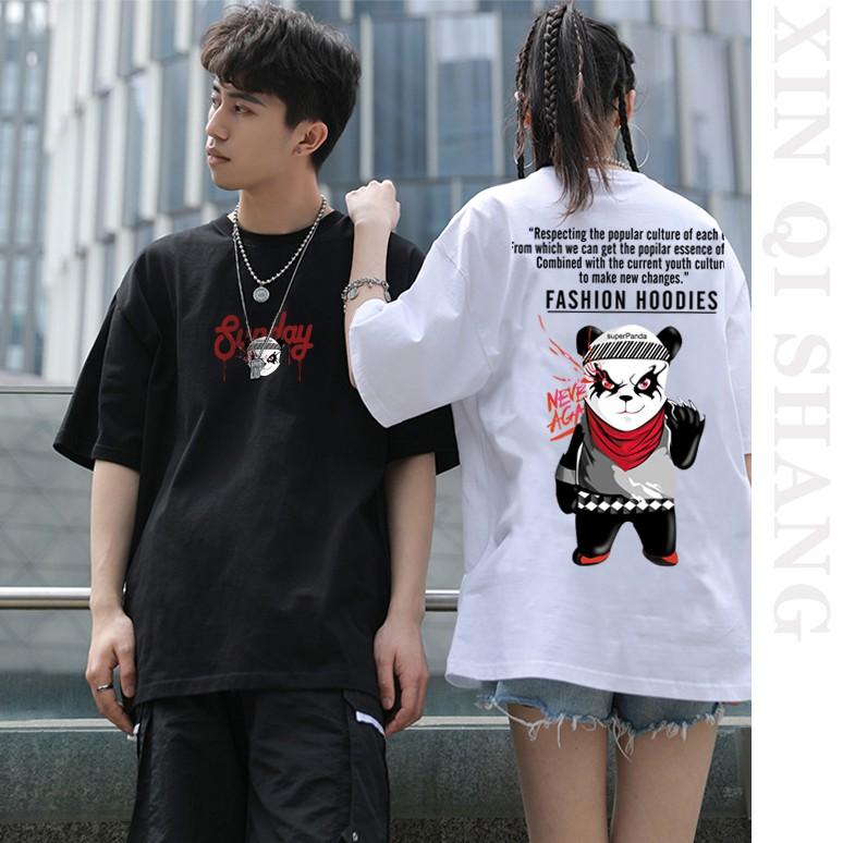 Áo Thun Nam Tay Ngắn In Hình Gấu Trúc Cá Tính