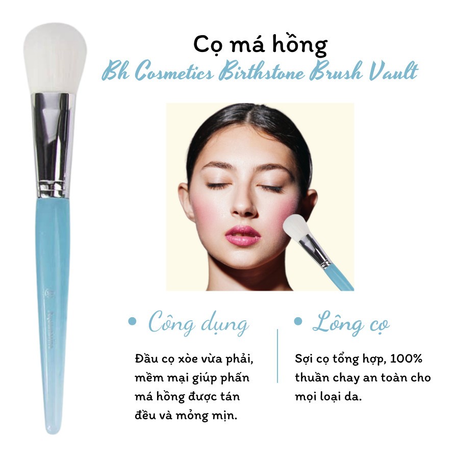 Cọ Má Hồng Và Phủ Đầu Tròn Bh Cosmetics Birthstone Aquamarine