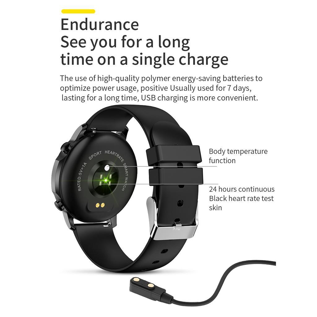 Bluetooth Smart Watch Heart Rate Blood Pressure Fitness Sport Tracker Black