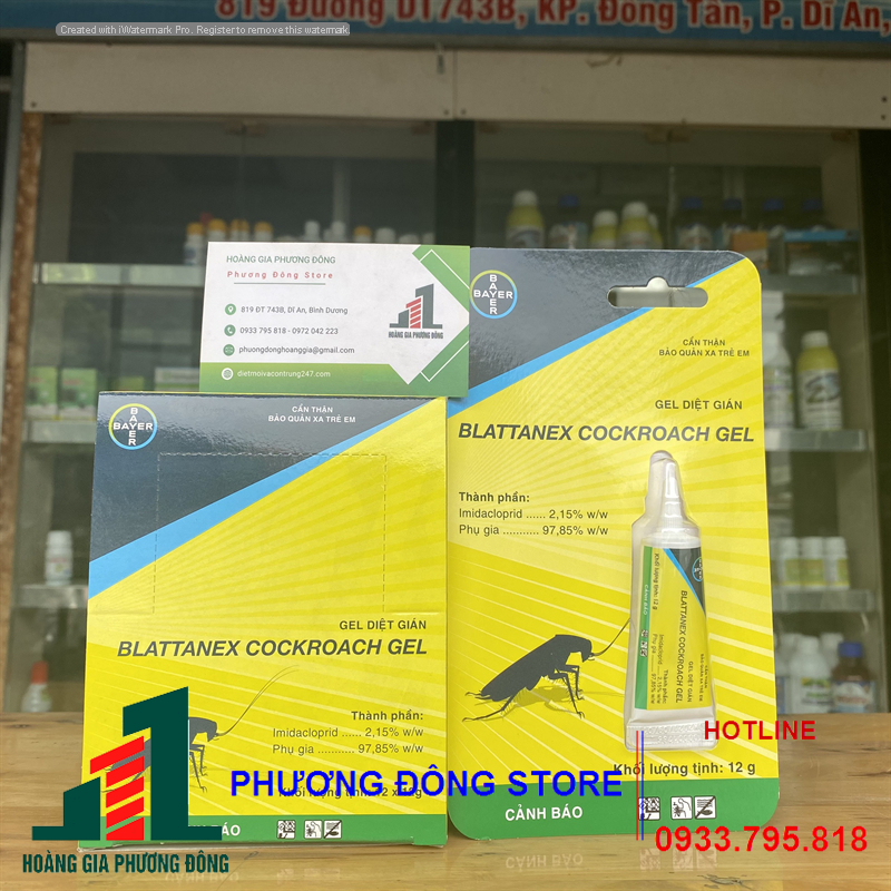 Thuốc diệt gián Blattanex Cockroach Gel - 12g gián