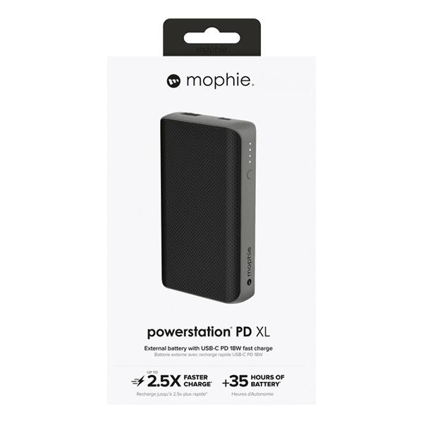 Pin Sạc Dự Phòng Mophie Powerstation 10050mAh Tích Hợp USB Type C In/Out Hỗ Sợ Sạc Nhanh Power Delivery 18W 401101508 - Hàng Chính Hãng