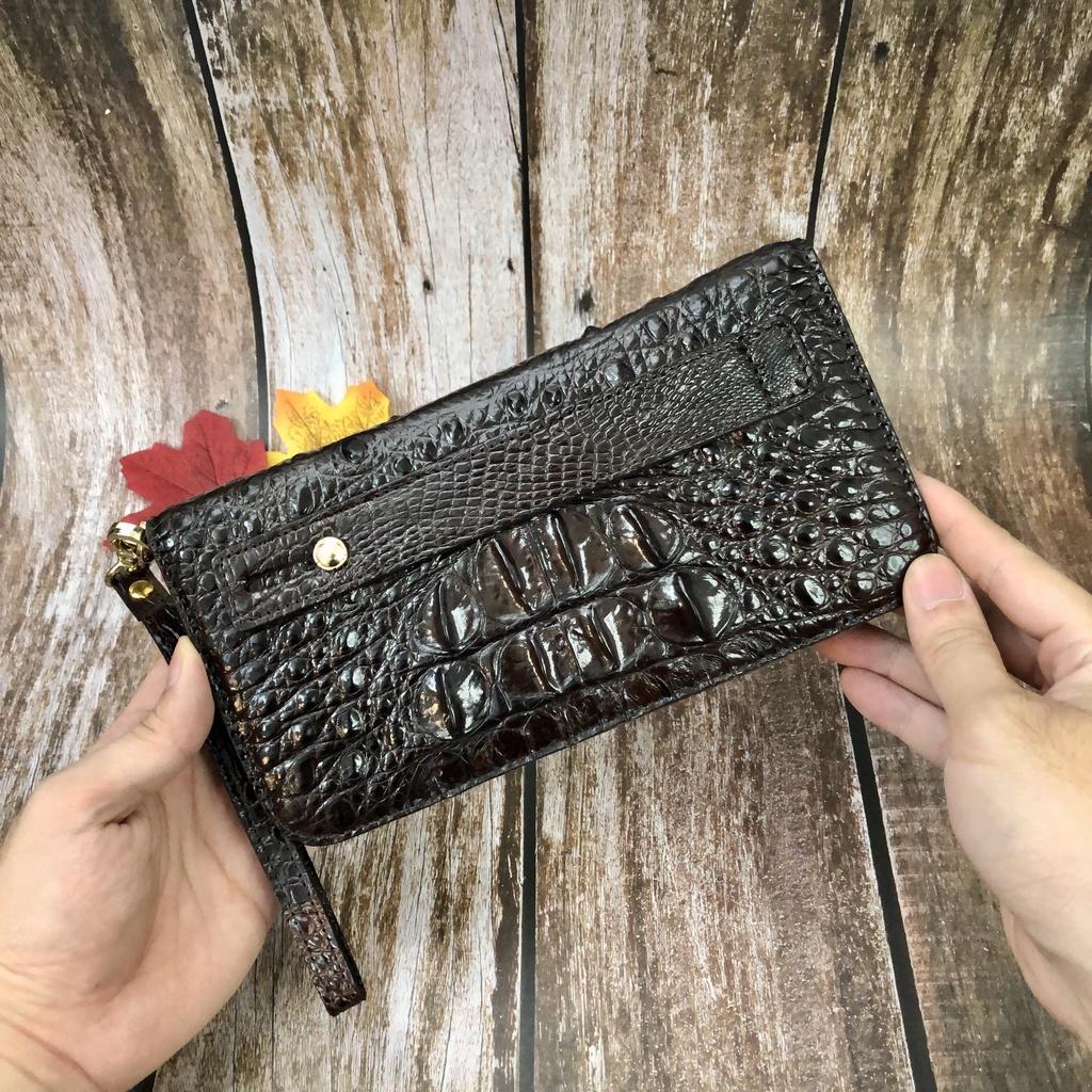 Clutch Cá Sấu Màu Nâu