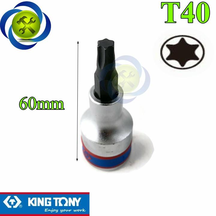 Đầu tuýp sao T40 1/2 Kingtony 402340 dài 60mm trắng đen