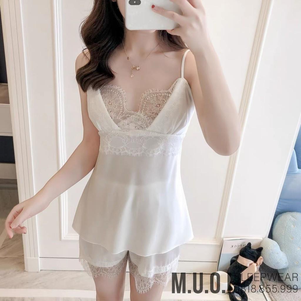 SX 154 - Bộ ngủ lụa satin QUẢNG CHÂU sexy - Muối Sleepwear