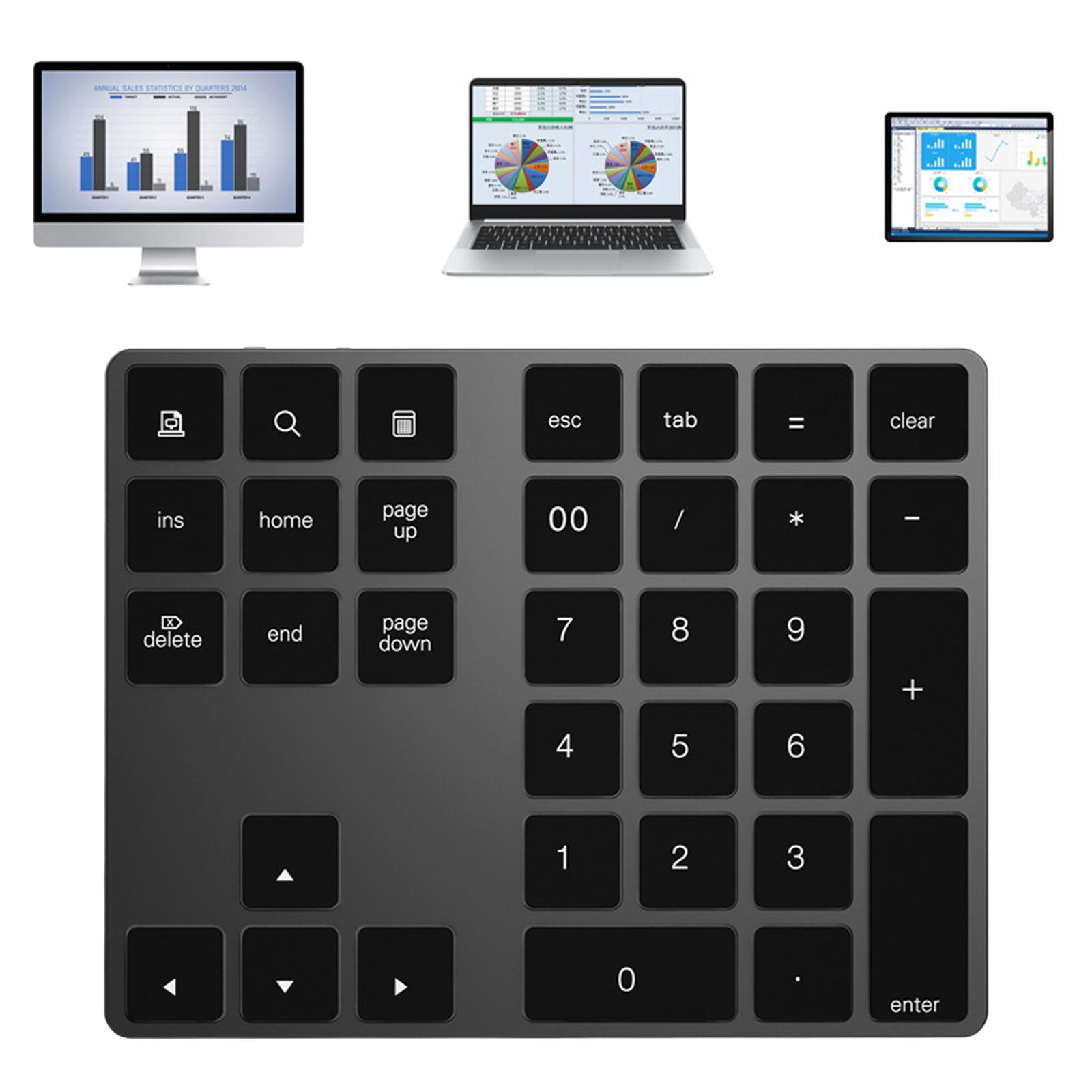 Mini Bluetooth Numeric Keypad Number Pad Accounting Wireless for PC Desktop