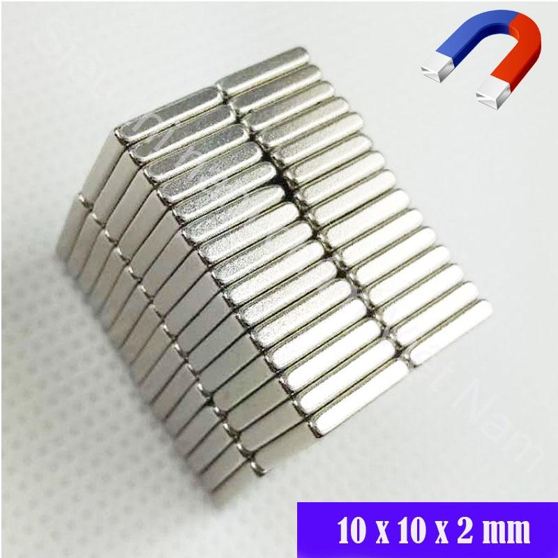 Nam châm hình vuông 10x10x2mm set 10 viên, nam châm vĩnh cửu lực hút mạnh