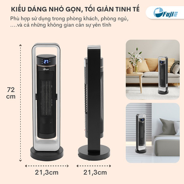 Quạt sưởi gốm Ceramic để sàn FujiE CH-2400 - Hàng Chính Hãng