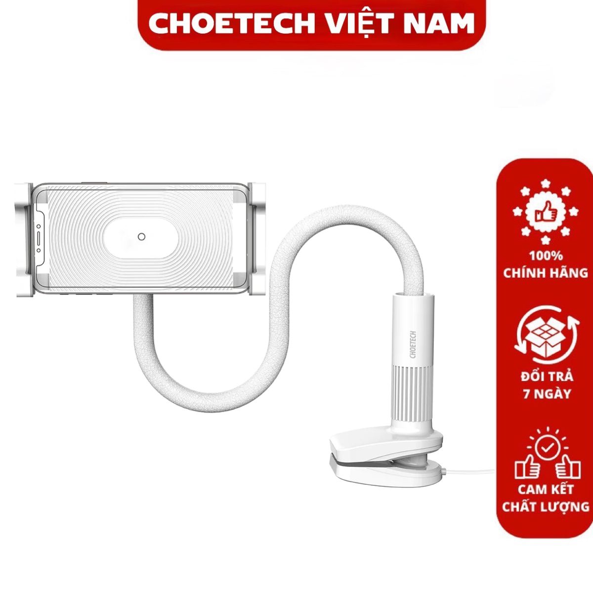 Giá đỡ kẹp điện thoại kiêm sạc không dây Choetech T584 (Hàng chính hãng)