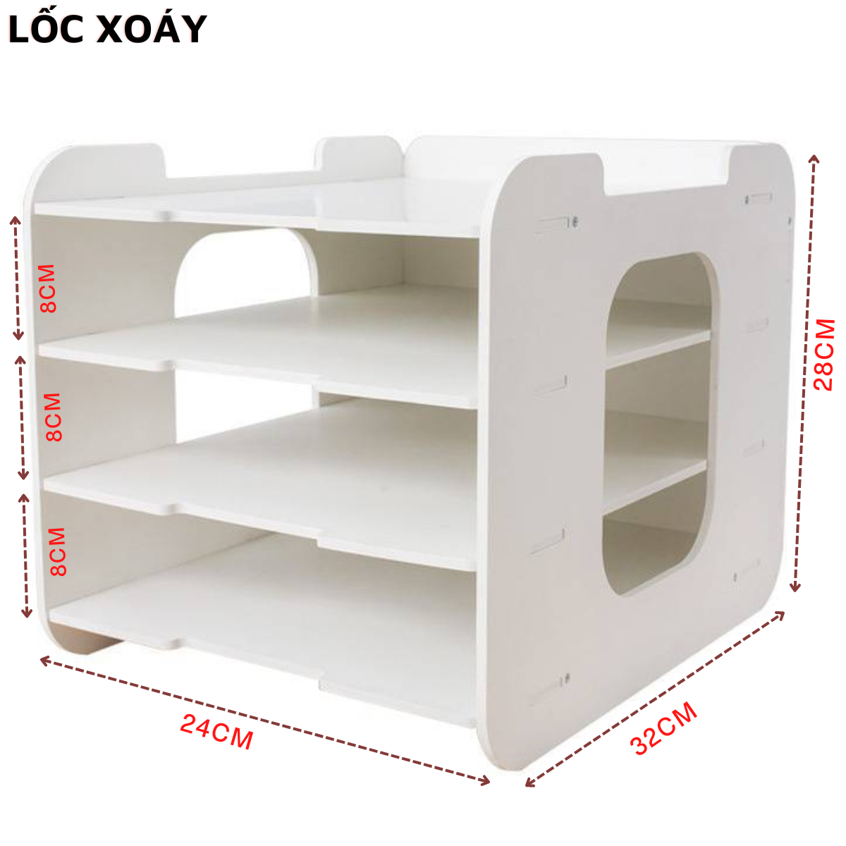 Giá Tài Liệu Để Bàn Văn Phòng Gỗ Nhựa Cao Cấp An Toàn Thân Thiện Môi Trường Không Cong Vênh, Kệ Tài Liệu Lắp Ghép Đơn Giản Kích Thước 32*24*28