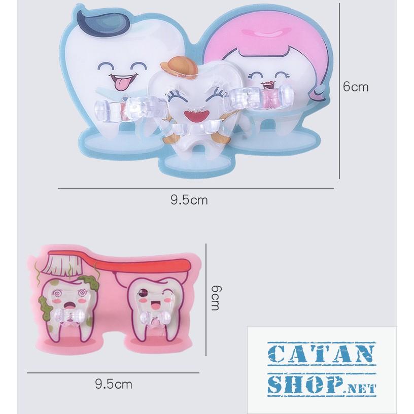 Miếng dán tường HÌNH CHIẾC RĂNG treo bàn chải đánh răng, móc treo vật dụng gia đình siêu tiện lợi, tiết kiệm không gian