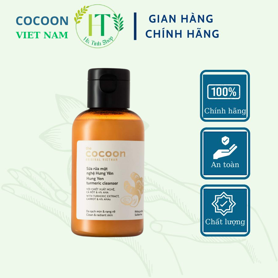 Sữa rửa mặt nghệ Hưng Yên Cocoon giúp da mềm mịn căng sáng 140ml - Thanh Mộc Hương Hà Tĩnh