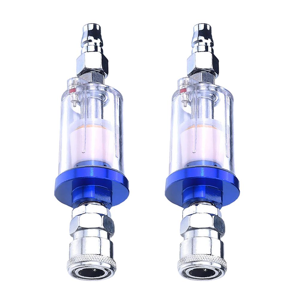 2 Pcs Air Oil Water Separator Filter Kit for Compressor Spray Paint Gun Tool