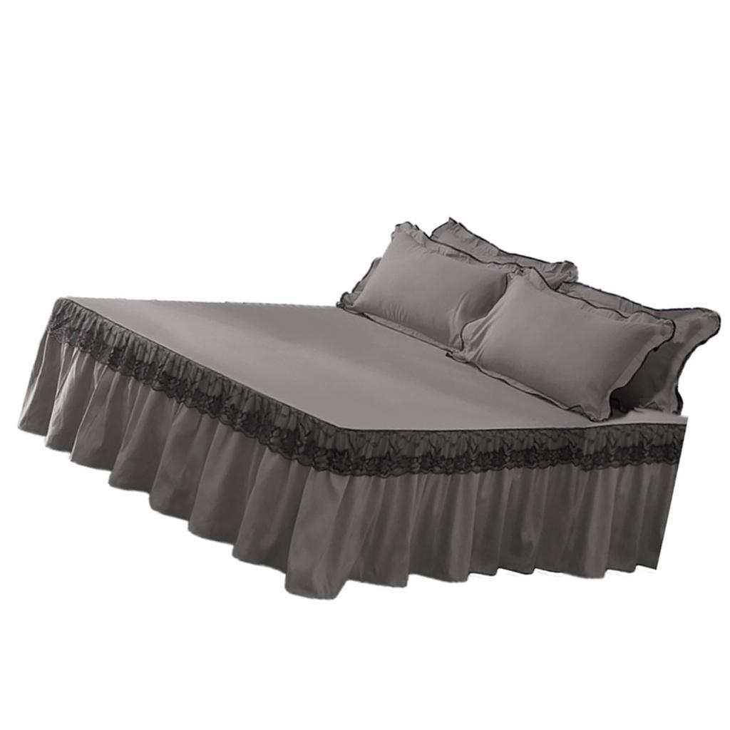 Wrap Around Bed Skirt Elastic Elegant Soft Ruffled Bed Skirts