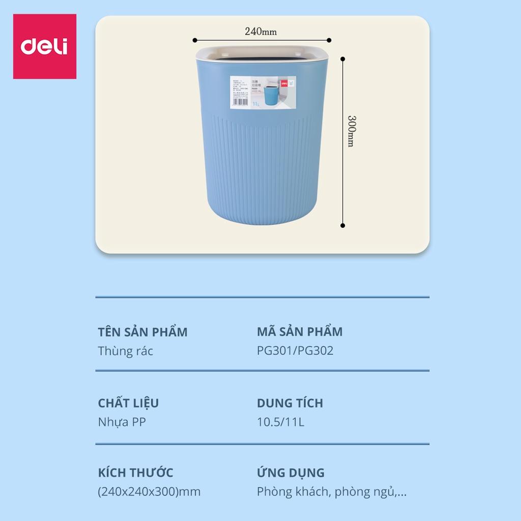 Thùng Rác Sọt Rác Nhựa Nguyên Sinh Deli - Hạn Chế Mùi Hôi Tiện Lợi Thông Minh Tiết Kiệm Không Gian Cho Văn Phòng Nhà Bếp - PG301 PG302