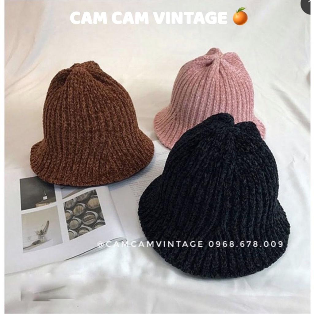 Mũ bucket nón ulzzang beanie chú lùn sụp tone màu vintage đáng yêu