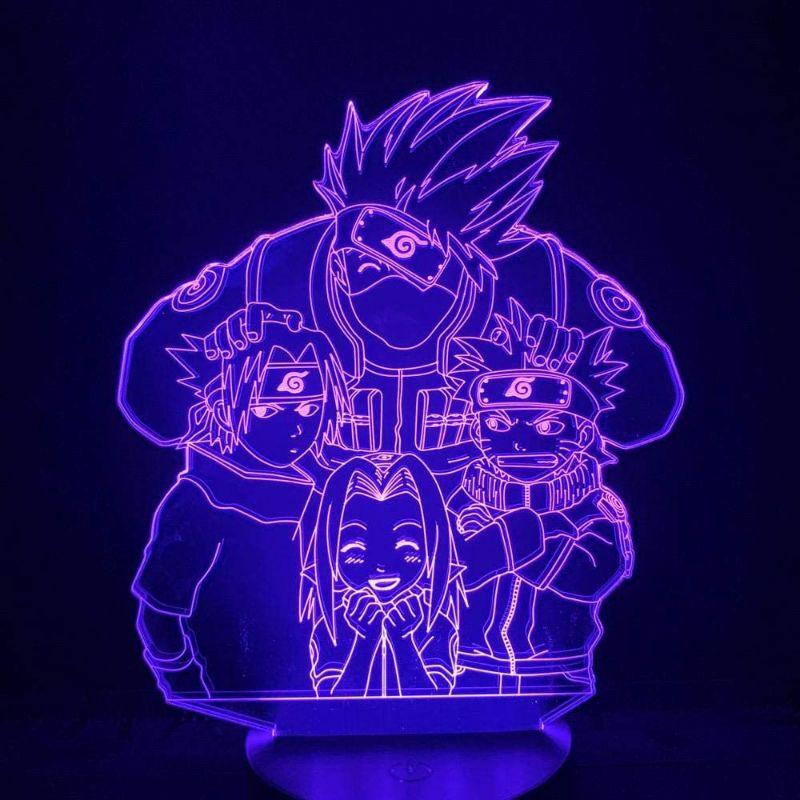 Đèn bàn, đèn ngủ Led 3D mẫu đội 7 Naruto Anime - Quà tặng bạn bè, sinh nhật, văn phòng, trang trí bàn làm việc