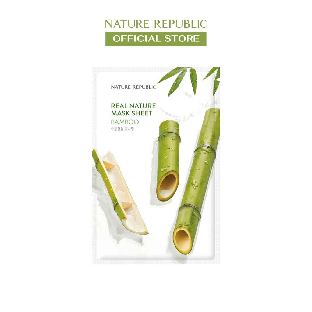 Nature Republic Mặt nạ giấy dưỡng ẩm, cấp nước cho da Real Nature Bamboo Mask Sheet 23ml