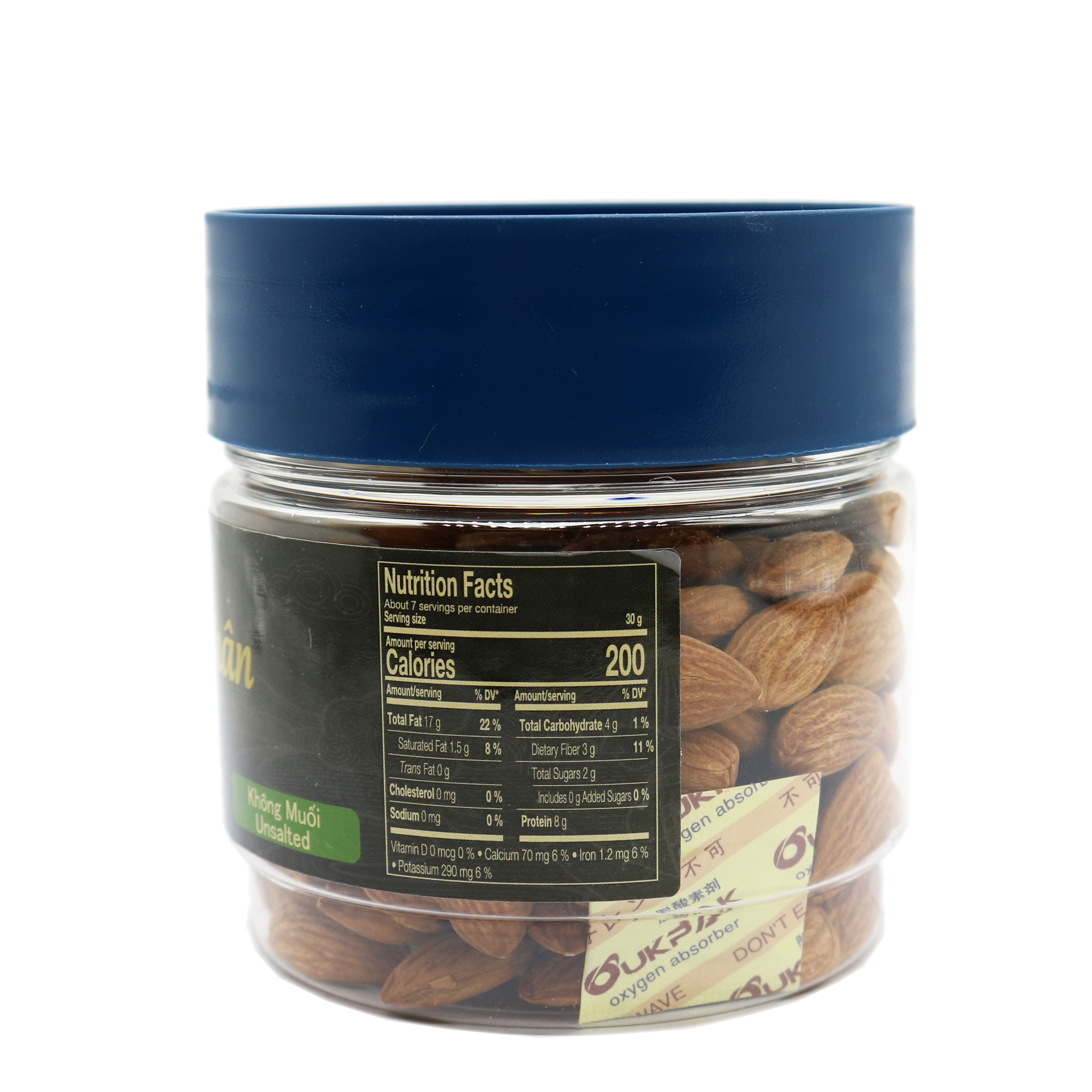 LAFOOCO Hạt Hạnh Nhân Mỹ Sấy Không Muối 200g Unsalted Almond