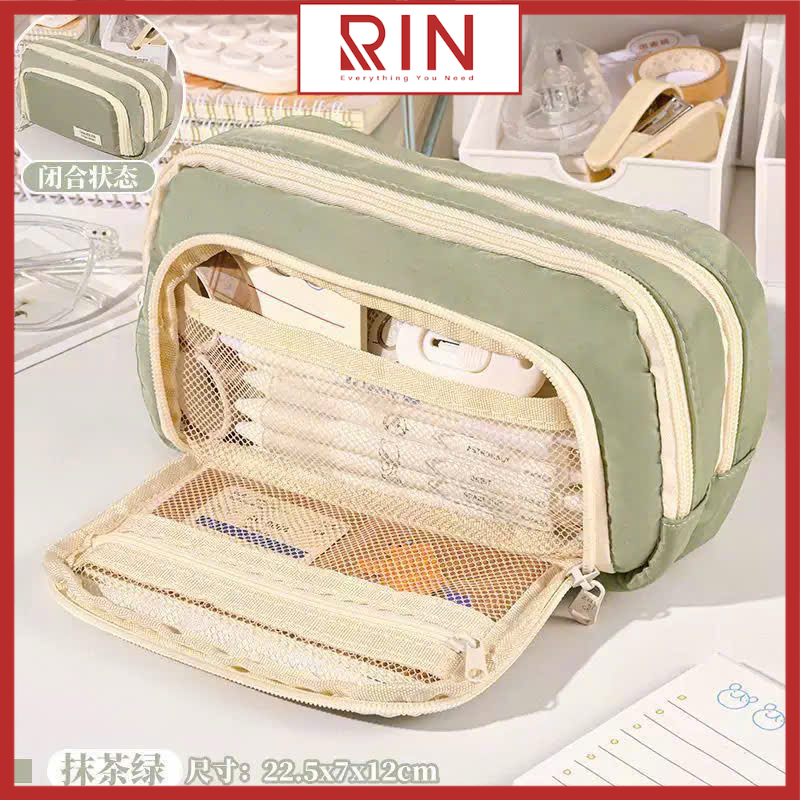 Hộp đựng bút / túi đựng bút đa năng bằng vải cao cấp, nhiều ngăn dành cho HS-SV văn phòng