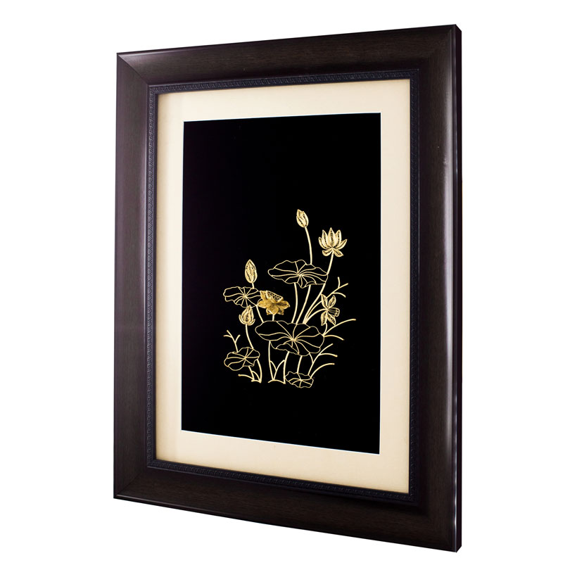 Tranh Hoa Sen Mạ vàng