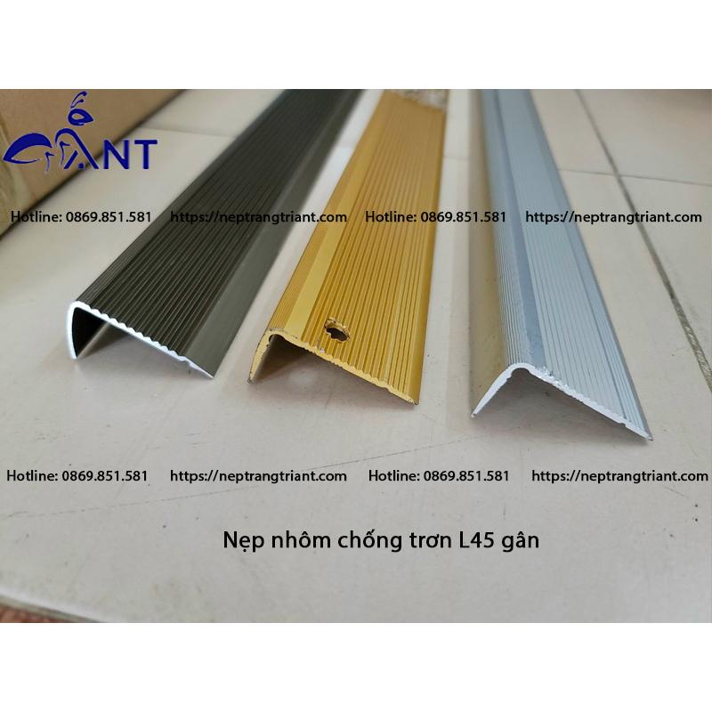 Nẹp nhôm chữ L, nẹp nhôm L45x25, nẹp chống trơn trượt bậc thang nhôm dễ thi công