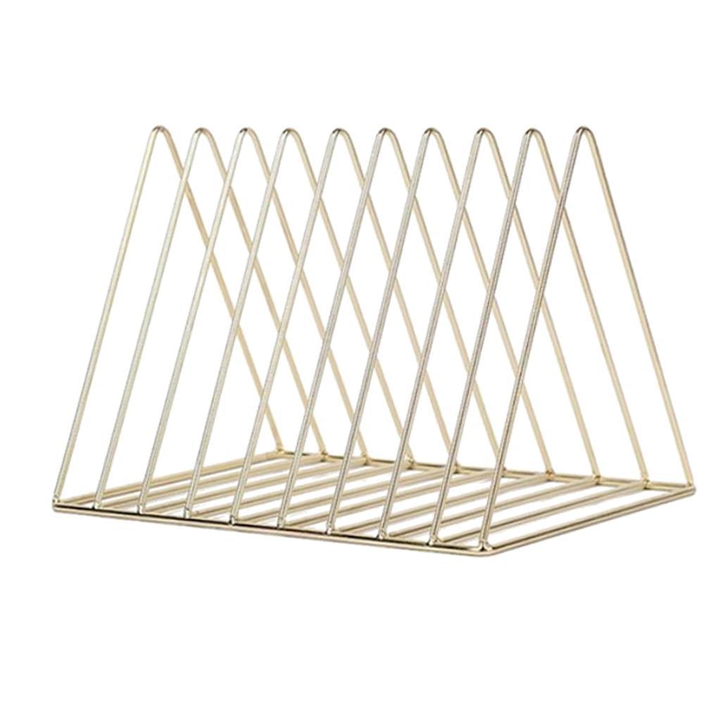 2x Desktop Book Magazine Shelf Holder Bookshelf for Home Office Decor Gold