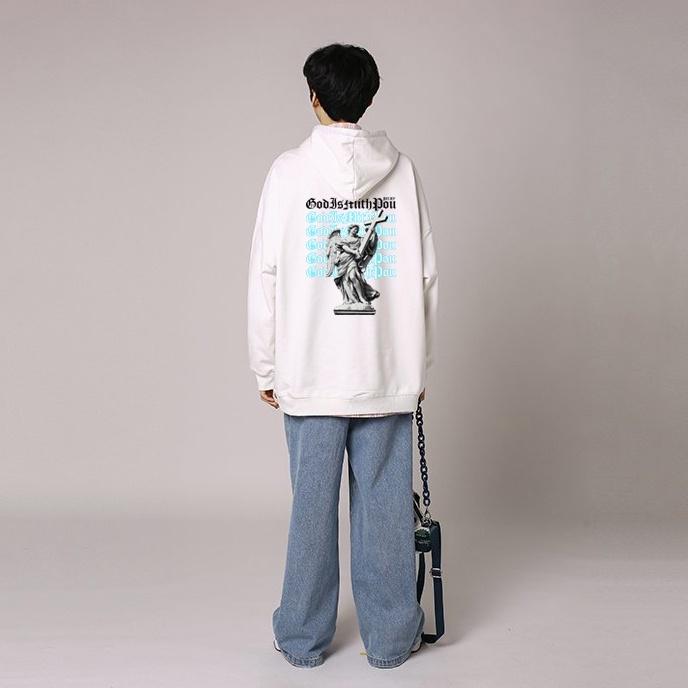 Áo mũ Hoodie Unisex MonsterX Chúa Thánh Giá form rộng 3 màu nỉ bông cặp đôi nam nữ Oversize Ulzzang thu đông