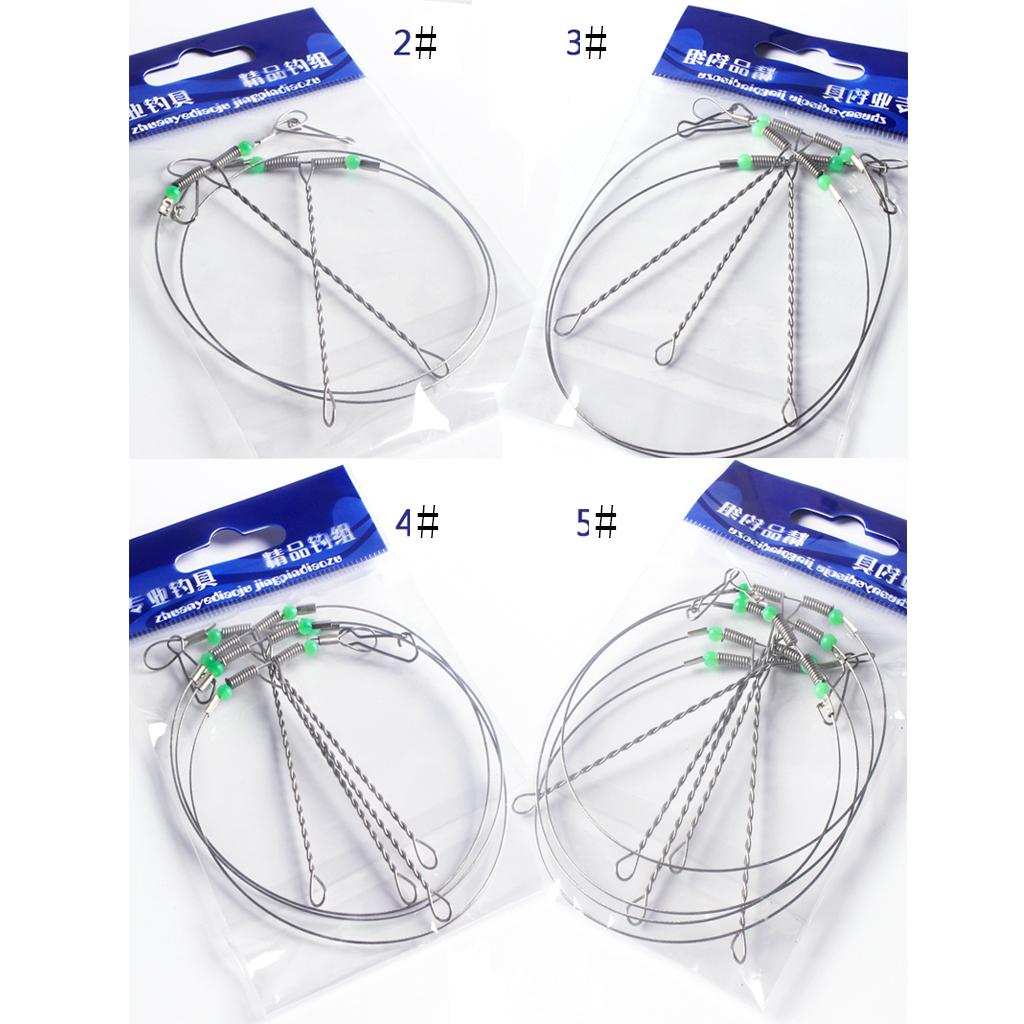 5   Pieces   Anti - Winding   Fishing   Swivel   String   Steel   Wire   Leader