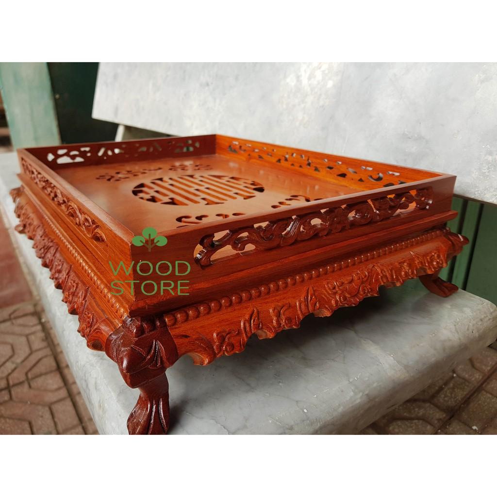 Khay trà rồng chầu-khay trà gỗ hương-khay trà gỗ 2 cỡ khay 38x27