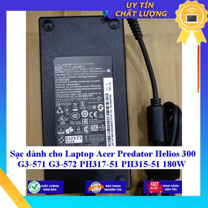 Sạc dùng cho Laptop Acer Predator Helios 300 G3-571 G3-572 PH317-51 PH315-51 180W - Hàng Nhập Khẩu New Seal