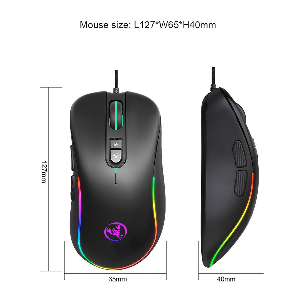Chuột chơi game có dây HXSJ J300 lập trình macro DPI có thể điều chỉnh