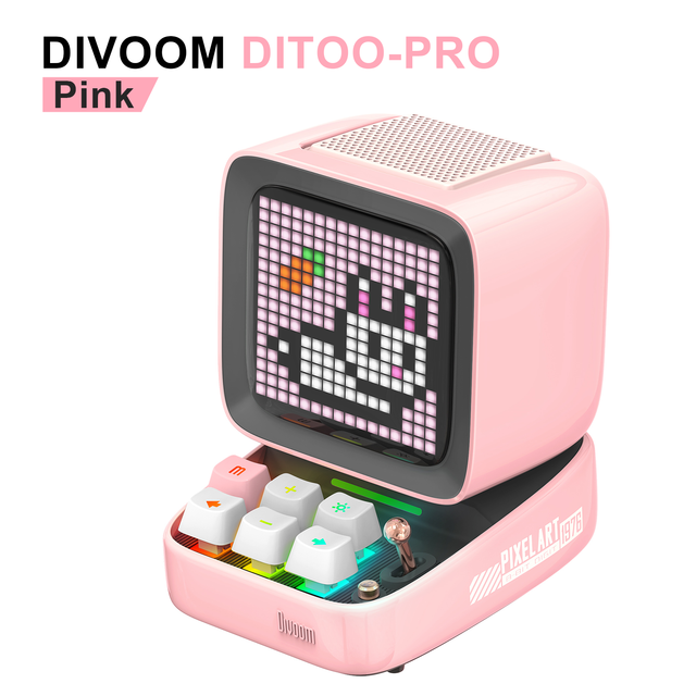 Divoom Point Tone Ditoo Pixel Âm Thanh Nhỏ Loa Bluetooth Mini Đồng Hồ Báo Thức Máy Tính Để Bàn Thể Thao Điện Tử RGB Lời Bài Hát Retro Color: green Set Type: Amplifier Sets