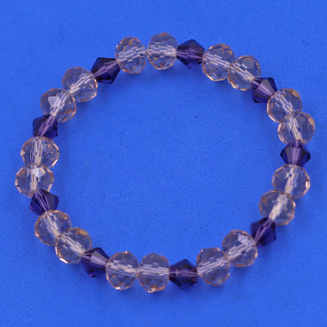 Chuỗi tay pha lê hồng tím cắt giác 8 ly pha lê tím giác CTFLHIGHFLIG8