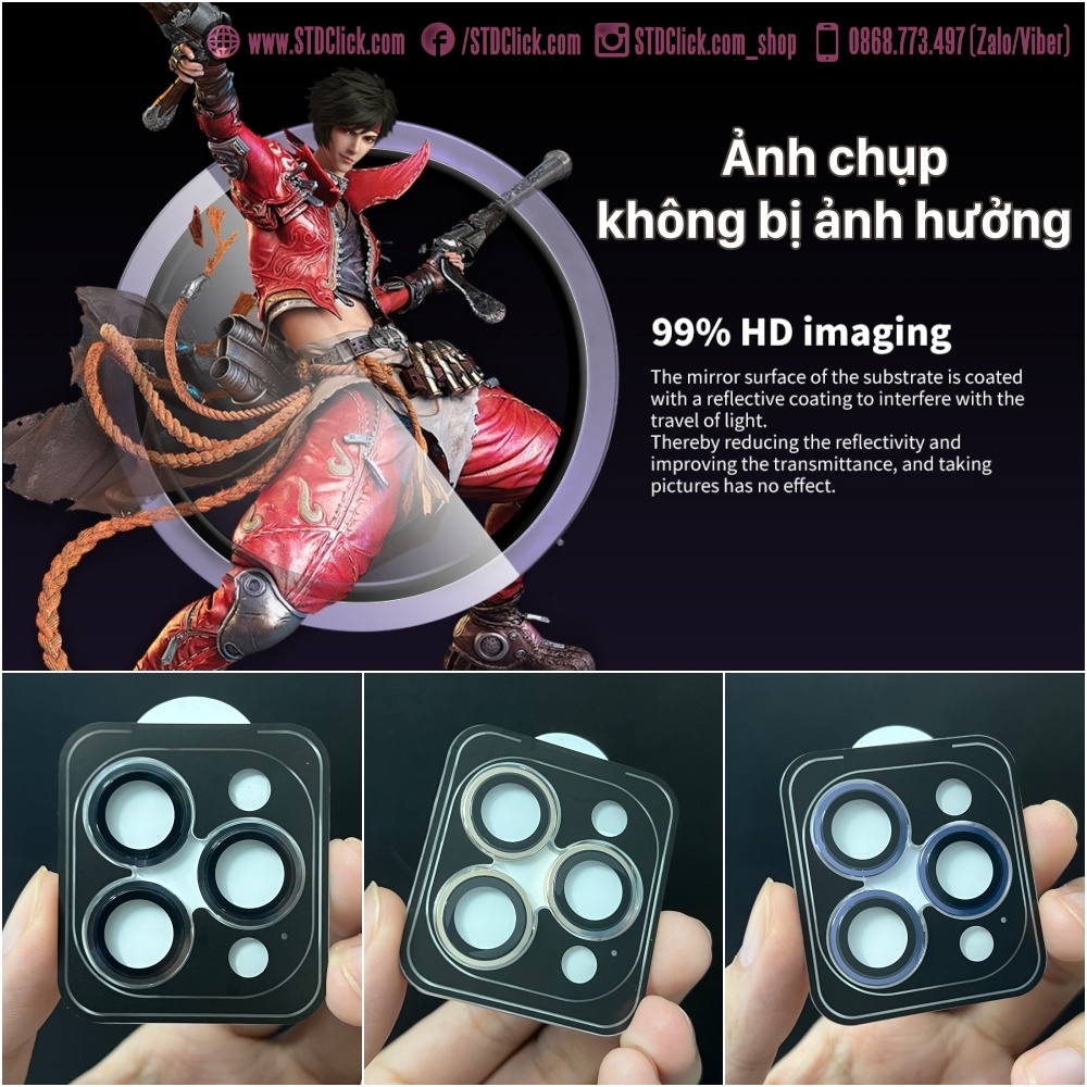 KÍNH CAMERA DÀNH CHO IPHONE 14 PRO MAX - 14 PRO - 14 PLUS - 14 MINI URR AUTOBOT 3D AR SIÊU MỎNG