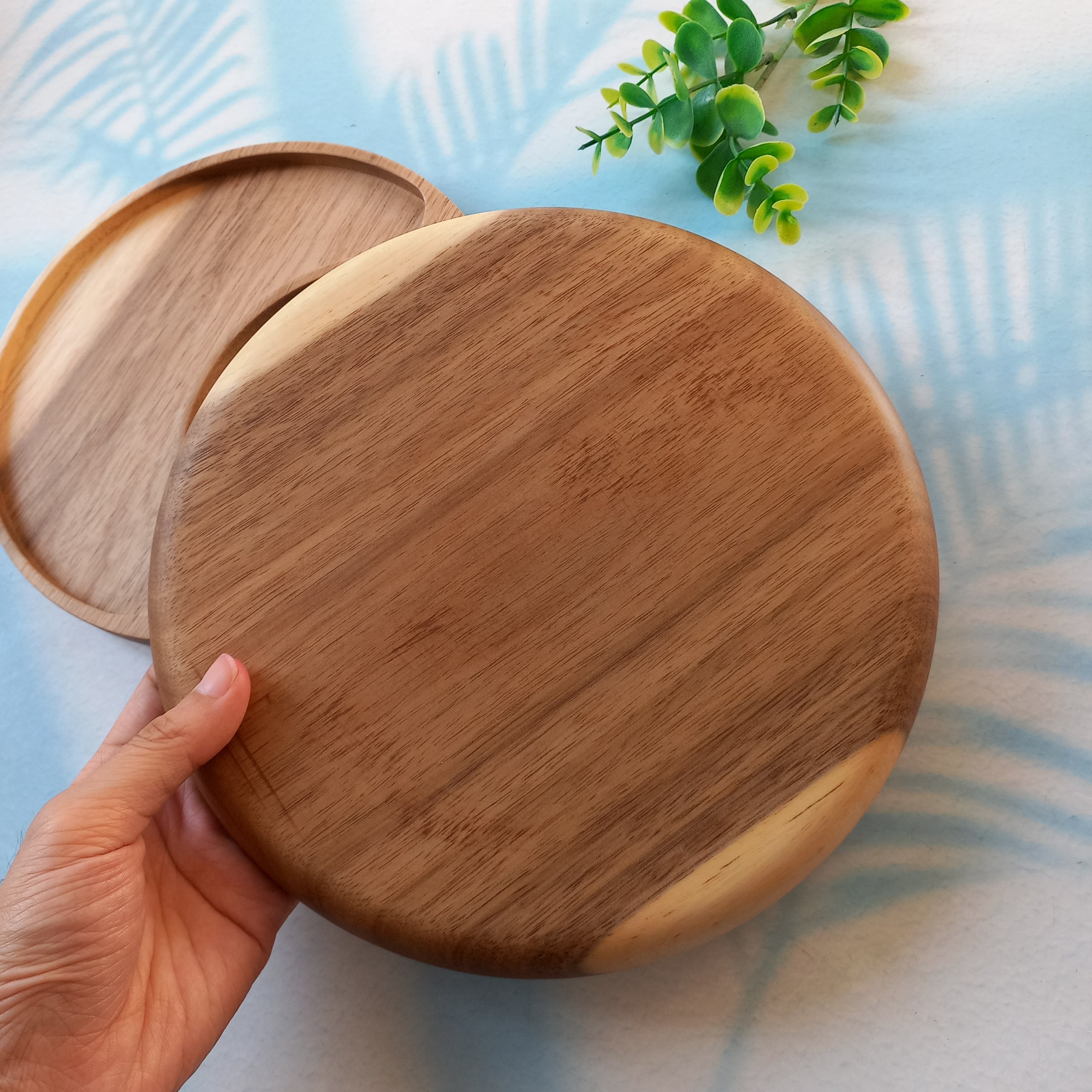 Set Đĩa Khay Gỗ Keo Mặt Trời Mặt Trăng Độc Lạ Của Vitrapro, Đĩa Đựng Bánh Kẹo, Hạt, Hoa Qủa Sấy, Decor Đẹp