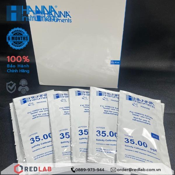 Dung dịch hiệu chuẩn độ mặn  dạng gói 20ml Hanna HI70024
