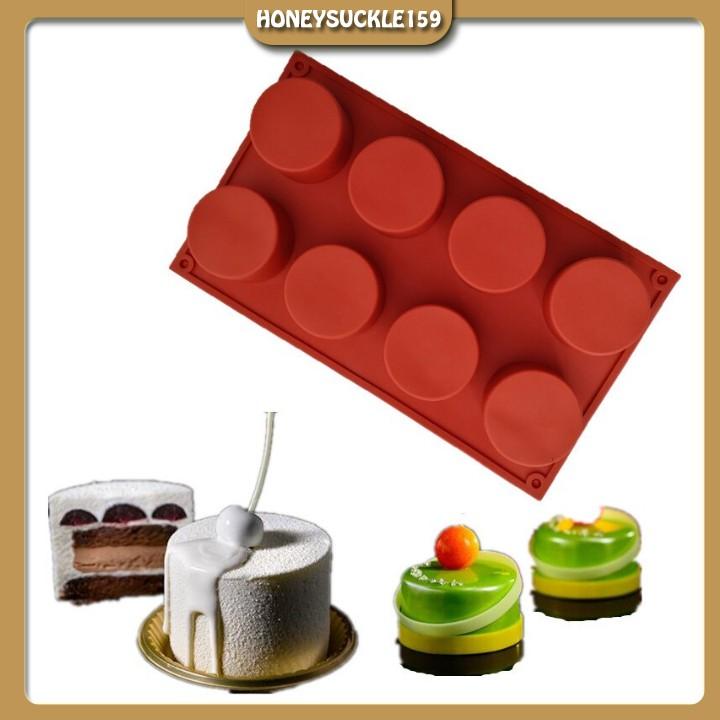 Khuôn Silicon Đổ Socola/Thạch/Đá/Kẹochipchip/Pudding Hình 8 Ô Tròn