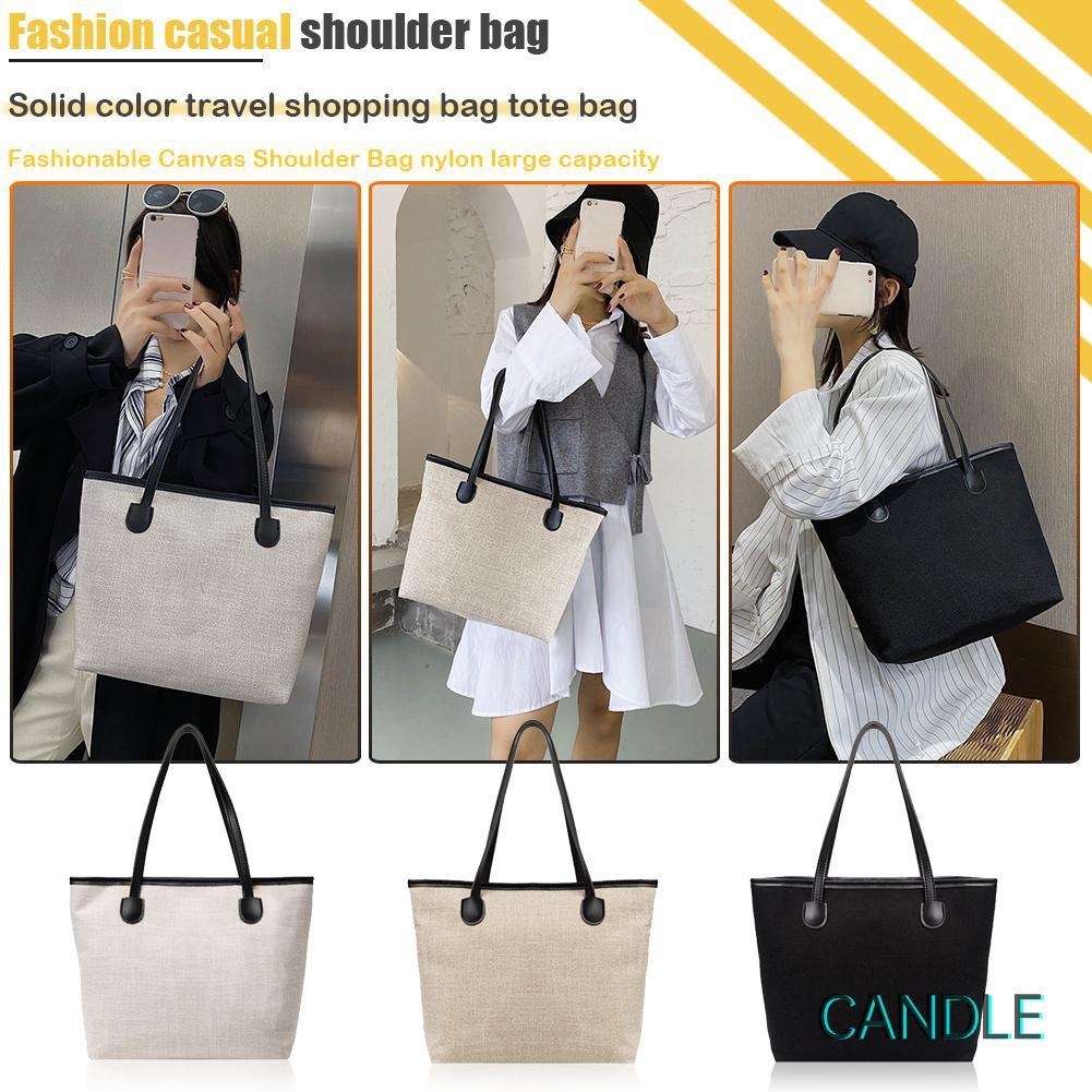 Túi Xách Tay Bằng Vải Canvas Cỡ Lớn Tiện Dụng Dành Cho Nữ