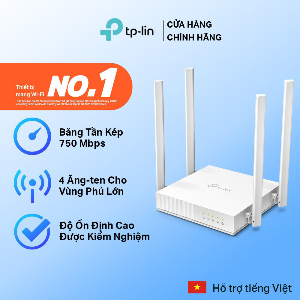 Phát Wifi TP-Lin Archer C24 (4 anten, 733Mbps, 2 băng tần, Repeater, 4LAN)