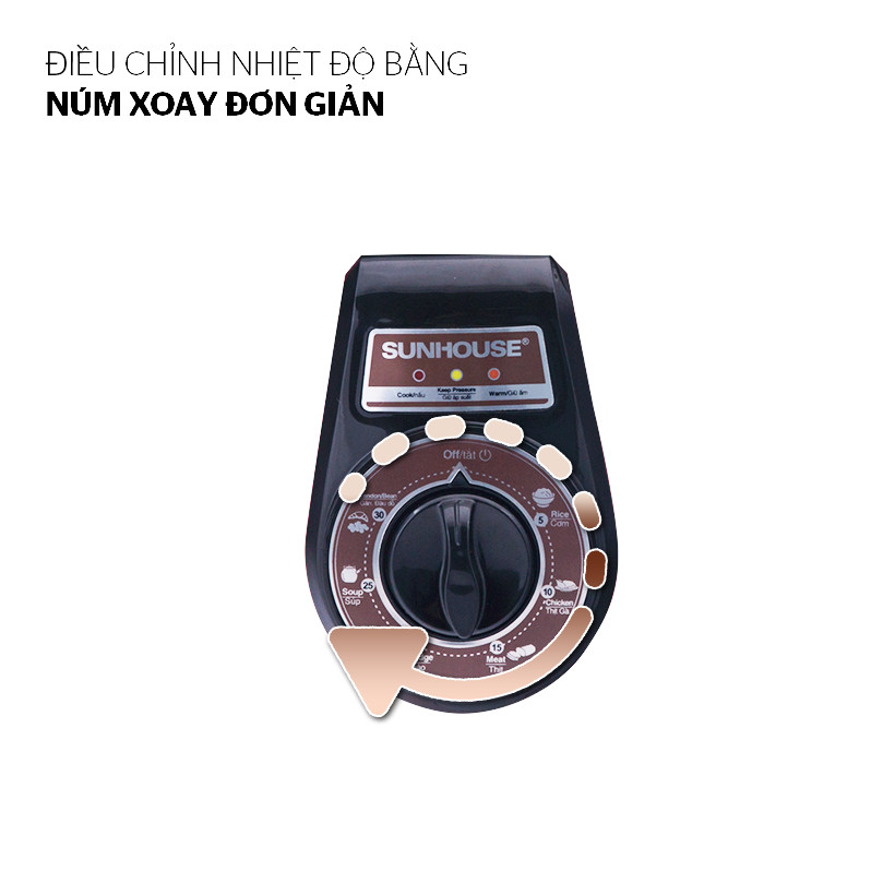 Nồi Áp Suất Điện Đa Năng Sunhouse SHD1562 - Cafe - Hàng chính hãng