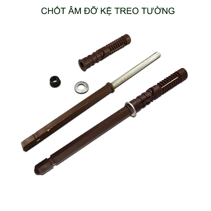 01 Chốt âm làm kệ gắn tường phi 10-12mm dài 100-120-145mm tùy chọn